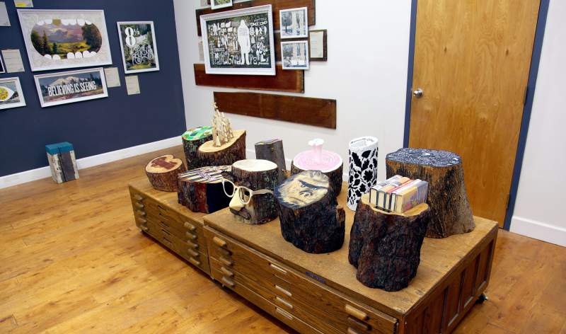 Office 826 BigfootArtShow Stump Display